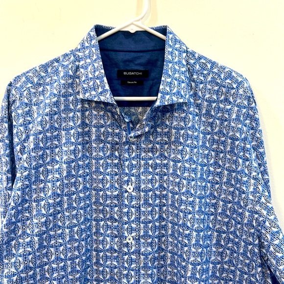 Bugatchi Other - Bugatchi Classic Fit 2XL L/s button down 100% cotton blue and white